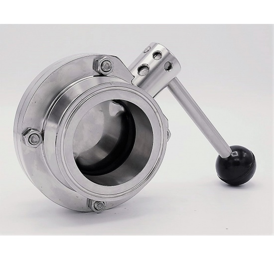 Vanne papillon, en inox, type CLAMP C-C | DN65_180 (K91)