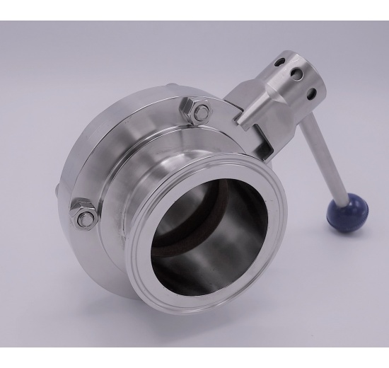 Vanne papillon, en inox, type CLAMP C-C | DN65