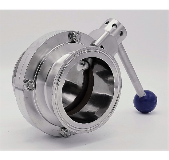 Vanne papillon, en inox, type CLAMP C-C | DN80