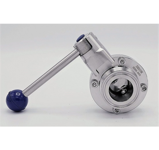 Vanne papillon, en inox, type CLAMP C-C