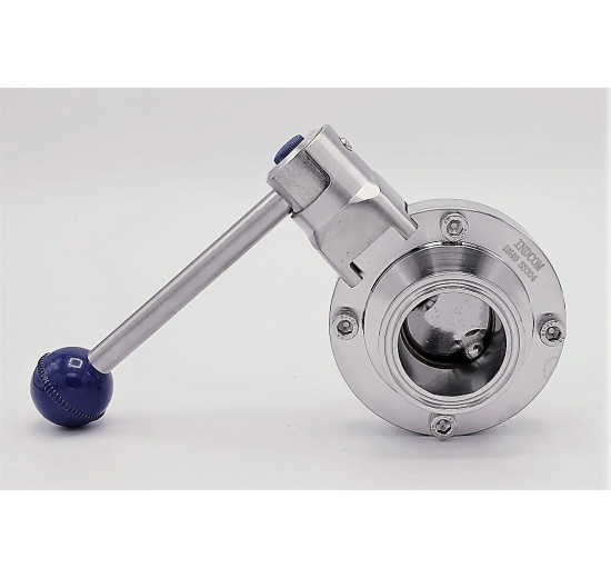 Vanne papillon, en inox, type CLAMP C-C