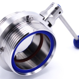 Vanne papillon filetées, en inox, DIN mâles G-G | DN100