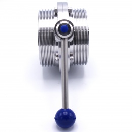 Vanne papillon filetées, en inox, DIN mâles G-G | DN100