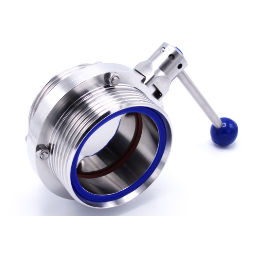 Vanne papillon filetées, en inox, DIN mâles G-G | DN100