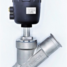 Vanne pneumatique à siège incliné - 45°, Clamp type CLAMP DN50