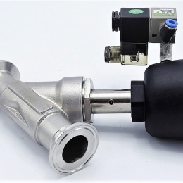 Vanne pneumatique à siège incliné - 45°, Clamp type