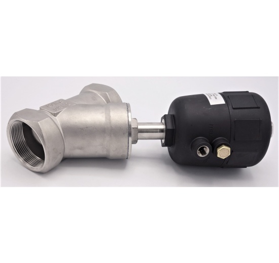 Vanne pneumatique avec le siège incliné-45°| filetage 2"