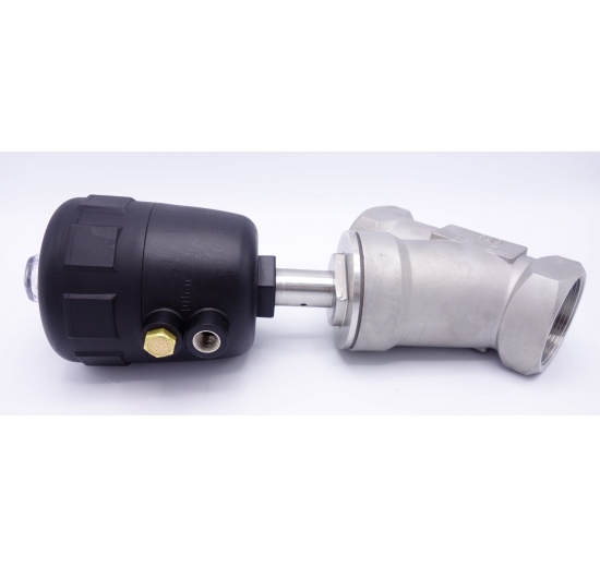 Vanne pneumatique avec le siège incliné-45°| G-filetage 2" Joint PPS