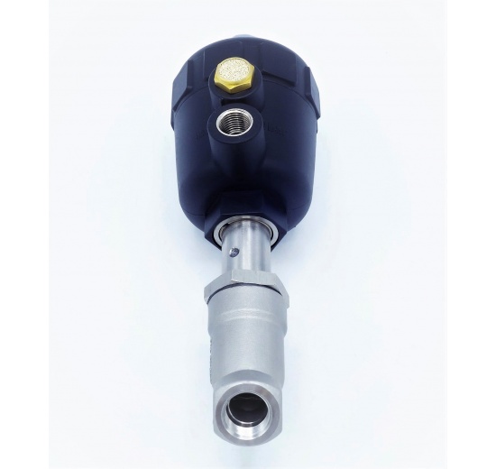 Vanne pneumatique avec le siège incliné-45° PPL, DN10