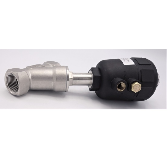 Vanne pneumatique avec le siège incliné-45°