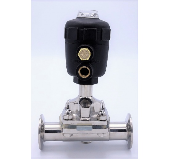 Vannes à membrane à commande pneumatique, clamp type C-C