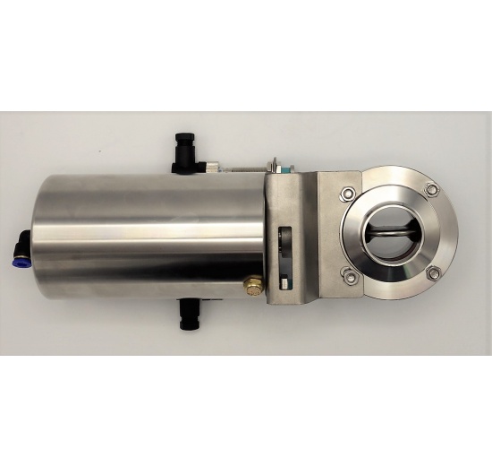 Vannes papillon de soudage type S-S, l´actionneur pneumatiques DN40 sanitaire inox