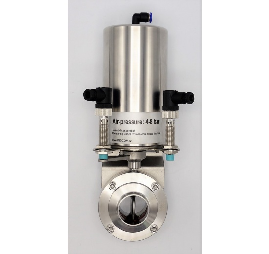 Vannes papillon de soudage type S-S, l´actionneur pneumatiques DN40