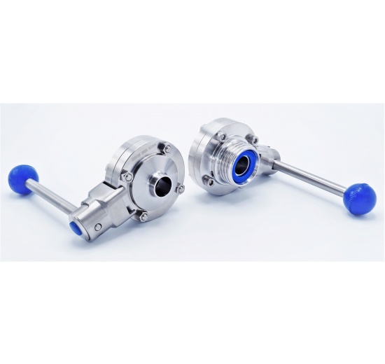 Vannes papillon DIN mâle/soudées (type G-S), en inox