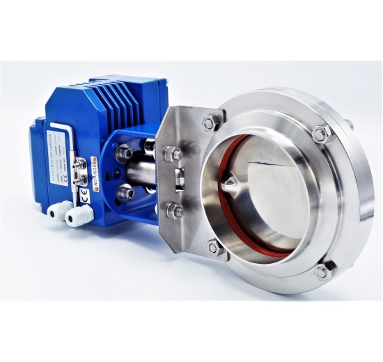 Vannes papillon en acier inoxydable, à commande électrique, type CLAMP