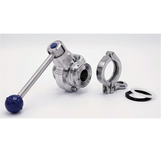 Vannes papillon, en inox, type Clamp C-C