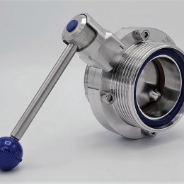 Vannes papillon filetées, DIN mâles, sanitaires inox