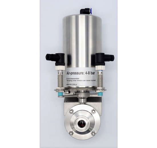 vannes papillon pneumatiques en inox CLAMP DN20