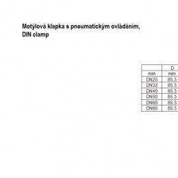 Vannes papillon pneumatiques, en inox, CLAMP