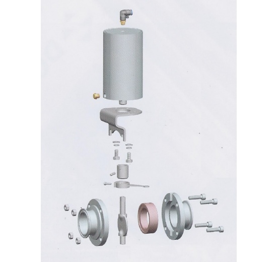 Vannes papillon pneumatiques, en inox, tri CLAMP | DN32