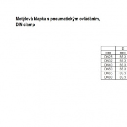 Vannes papillon pneumatiques, en inox, tri CLAMP | DN40