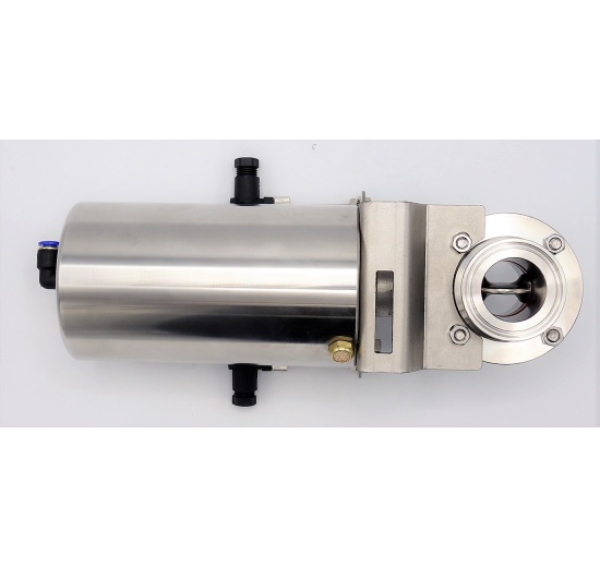 Vannes papillon pneumatiques, en inox, tri CLAMP | DN40