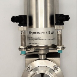 Vannes papillon pneumatiques sanitaire en inox CLAMP DN50