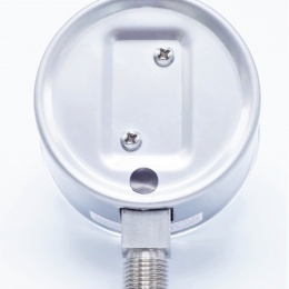 zadní strana nízkotlakého manometru se spodním připojením